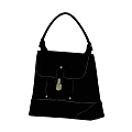 Stylish Black Leather Handbag With Top Handle Flap Closure And Metal Clasp