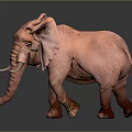 Realistic Pink Elephant Sculpture With Detailed Features On Dark Background