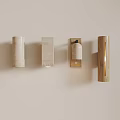 Modern Wall Lamps With Different Stone Designs Mounted On Light Beige Wall 3d model