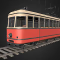 tram railway rail car train rail subway 3d model