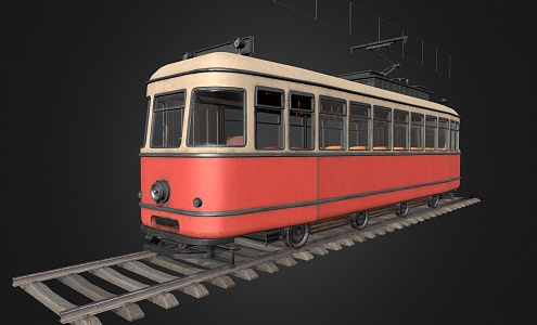 tram railway rail car train rail subway 3d model