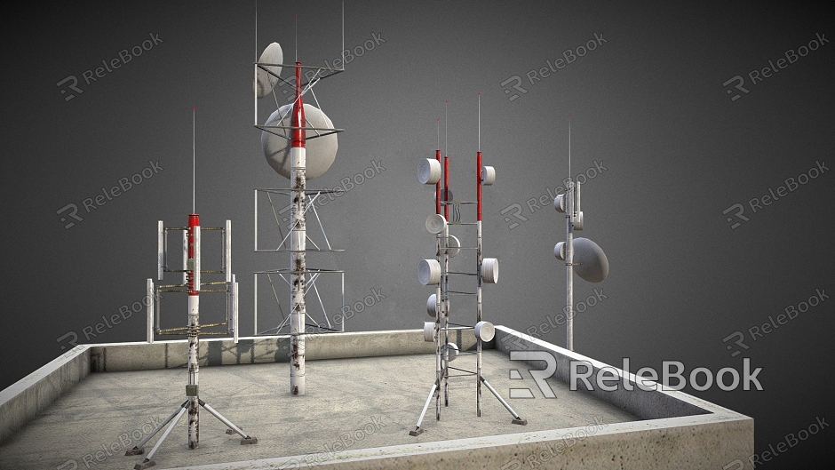 Signal Tower Antenna Base Station Communication Tower Communication Facilities Satellite Antenna Communication Base Station model