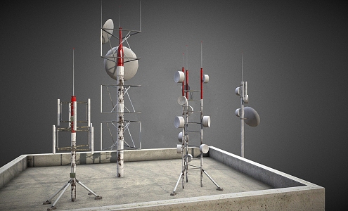 Signal Tower Antenna Base Station Communication Tower Communication Facilities Satellite Antenna Communication Base Station 3d model