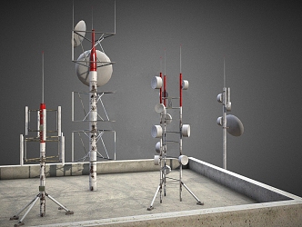 Signal Tower Antenna Base Station Communication Tower Communication Facilities Satellite Antenna Communication Base Station 3d model