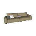 modern double sofa cream double sofa 3d model