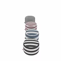 Striped Upholstered Ottoman with Classic Color Patterns for Living Room Decor