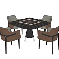 Modern Mahjong Table and Chair Mahjong Table 3d model
