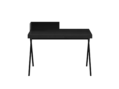 Black Dressing Table With Small Upper Structure And Slim Legs Design 3d model