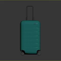 Turquoise Hard Shell Suitcase With Telescopic Handle Rolling Wheels And Sleek Striped Texture