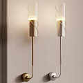 Modern Wall Lamp With Curved Metal Frame And Soft Warm Illumination For Interior Decor