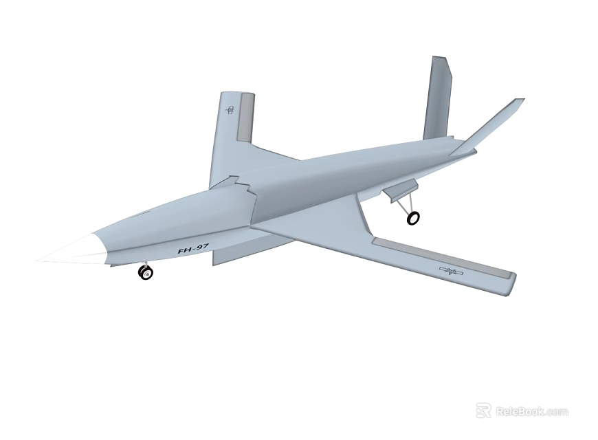 Advanced Unmanned Aerial Vehicle Drone 3D Model With Aerodynamic Wing And Landing Gear 3d model 