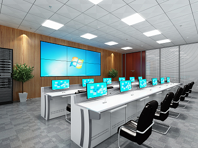 modern monitoring room 3d model