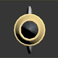 Fantasy Polearm Weapon With White Shaft Golden Accents And Red Gemstone Tip