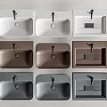 Modern wash basin counter basin combination 3d model