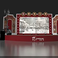Pechoin Vintage Stage Design with Old Shanghai Theme Red Decorations and Black White Street View