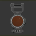 Weapon Tactical Scope Featuring Metal Frame Orange Lens And Mechanical Design 3d model