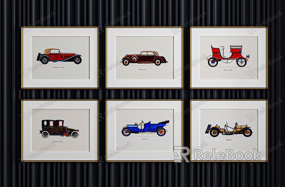 Children's Room Hanging Painting Car Decorative Painting Combination Boy's Room Decorative Painting model