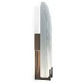 Modern Wavy Glass Wall Lamps With Textured Design And Wooden Base For Home Lighting
