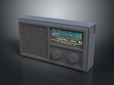 Gray Computer Device With Grid Panel Display Screen Control Knobs And ONGAKU 303 3d model