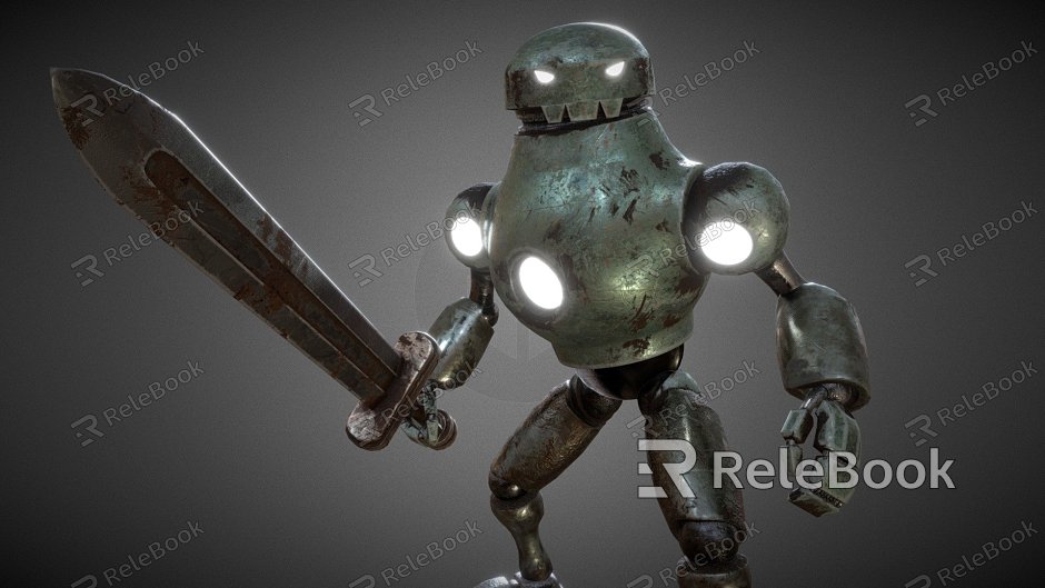 Robot with a sword. model