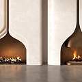 fireplace background wall decoration fireplace 3d model