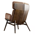 Modern Stylish Leisure Chair With Textured Fabric Upholstery Leather Armrests And Sturdy Wooden Legs