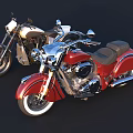 Modern Classic Cruiser Red And Silver Motorcycles With Chrome Accents And Sleek Design