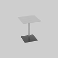 Simple Modern Table Featuring White Tabletop And Metal Leg With Black Base 3d model