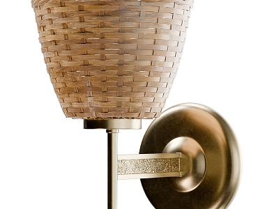 National style metal rattan wall lamp model