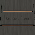 Modern Long Strip Bracket Light Mounted on Wooden Wall with Black and Gold Design