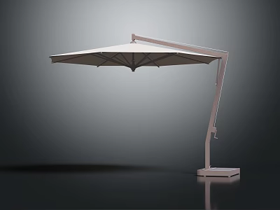 Modern Outdoor Cantilever Umbrella With Metal Frame Square Base And Light Canopy 3d model