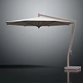 Modern Outdoor Cantilever Umbrella With Metal Frame Square Base And Light Canopy