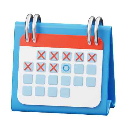 Decorative Ornament Set With Calendar Design Blue Red White Desktop Decor Cross Circle Marks 3d model