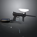 Modern Tactical Gun With Black Body White Component And Gas Cylinder