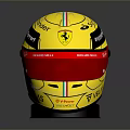 Ferrari Themed Weapon Helmet with Charles Leclerc Logo and Red Visor