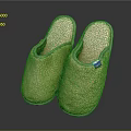 Green Fluffy Slippers With Pink Inner Soft Fleece Material For Comfortable Wear