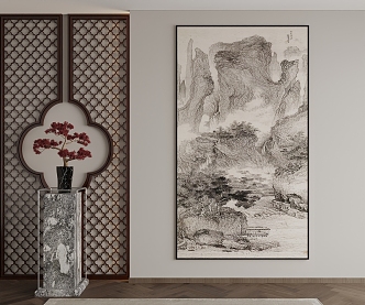 New Chinese Decorative Painting 3d model