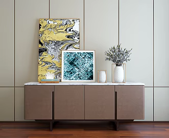 Modern Side Cabinet Leather Side Cabinet 3d model