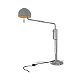 Modern Desk Lamp with Gray Shade Silver Pole and Round Base Design 3d model