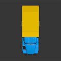 Blue And Yellow Heavy Duty Dump Truck With Large Cargo Bed And Wheels