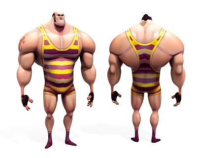 Modern game character muscle big fellow 3d model Modern game character muscle big fellow 3d model