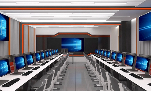 Modern Science and Technology Classroom 3d model