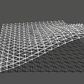 Curved Metal Grid Ceiling Structure With Modern Architectural Design Elements 3d model