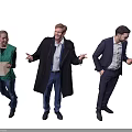 Group of People in Different Poses Wearing Various Outfits and Holding Items
