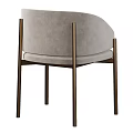 Elegant Light Gray Velvet Accent Chair With Gold Metal Legs And Curved Backrest