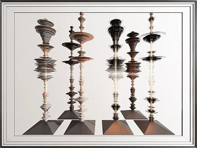 Modern Ceramic Vessels With Unique Layered Design And Contemporary Artistic Decor 3d model