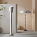 Modern Floor Lamps with Minimalist Design and Bamboo Decor in Interior