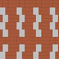 Red Rust Brickwork Screen Wall With Geometric Patterns And Decorative Design 3d model