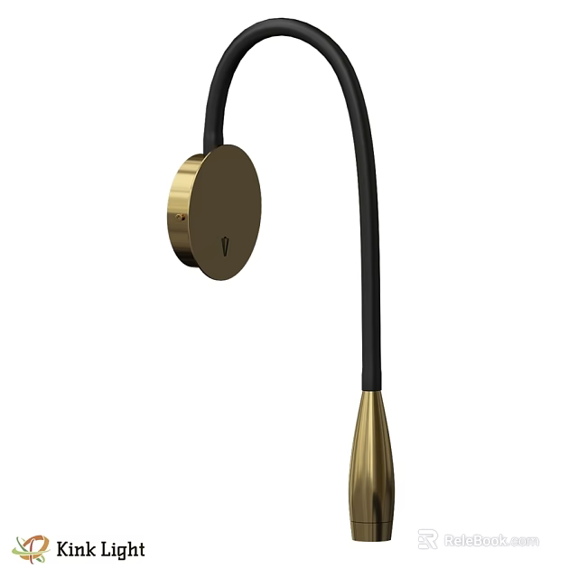 Elegant Modern Brass Wall Light With Black Arm And Teardrop Shade 3d model 