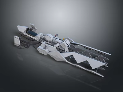 Futuristic White Spaceship With Advanced Geometric Structure For Cosmic Exploration 3d model